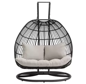 Fresca Beige Upholstered Outdoor Double Swing Chair