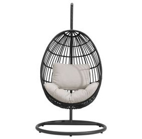 Fresca Beige Outdoor Upholstered Swing Egg Chair