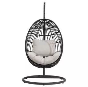 Fresca Beige Outdoor Upholstered Swing Egg Chair