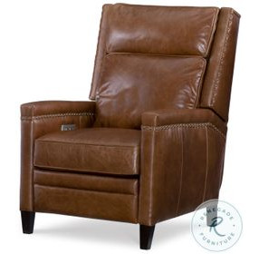 Bernard Brown Aniline Leather Electric Recliner