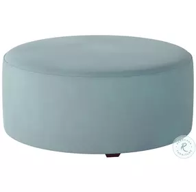 Bella Skylight Blue Round Cocktail Ottoman