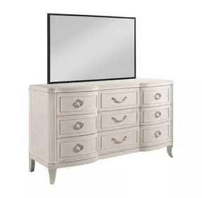 Harmony Eggshell and Black 12 Drawer Emelie Dresser with Rectangular Schafer Mirror