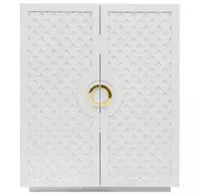 Poppy White Lacquer 2 Door Soft Close Accent Cabinet