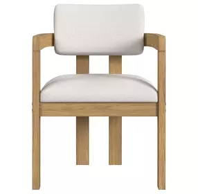 Canal Snow White Upholstered Arm Chair Set of 2