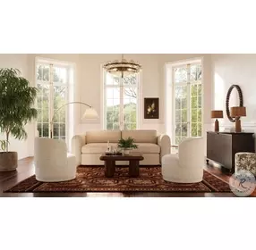 Porto Honey Boucle 90" Living Room Set