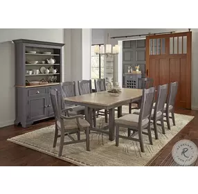 Port Townsend Seaside Pine 88" Extendable Rectangular Trestle Dining Room Set
