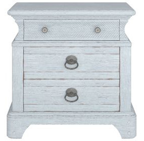 Summer Creek Blue 3 Drawer Nightstand with USB Charging