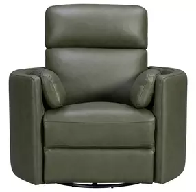 Arcadia Lyric Sage Leather Swivel Glider Power Recliner with USB Charging