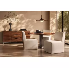 Brasea Lume and Tungsten Round Dining Room Set