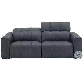 Prescott Dark Gray Leather 83" Sofa