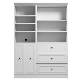 Versatile White 61'' Storage Wardrobe