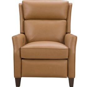 Pryce Santa Fe Brandy Leather Power Recliner with Power Headrest and USB Charging