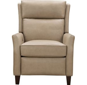Pryce Cashmere Stone Leather Power Recliner with Power Headrest and USB Charging
