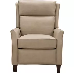 Pryce Cashmere Stone Leather Power Recliner with Power Headrest and USB Charging