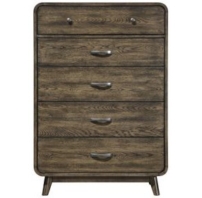 Rex Walnut 5 Drawer Chest