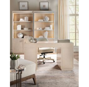 Marlowe Polished Limestone Leather Home Office Set