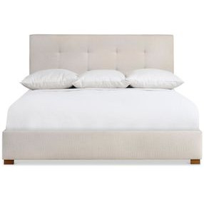 Mason Beige and Lume King Upholstered Panel Bed