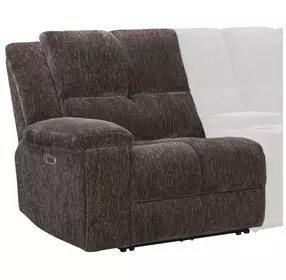 Bronco Plush Umber Zero Gravity Dual Power LAF Recliner with USB Charging