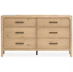 Somerset Butternut 6 Drawer Dresser