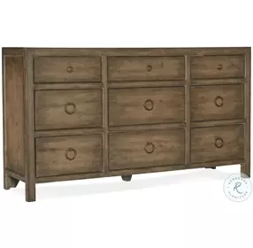 Solara Rich Dynamic Brown Nine Drawer Dresser