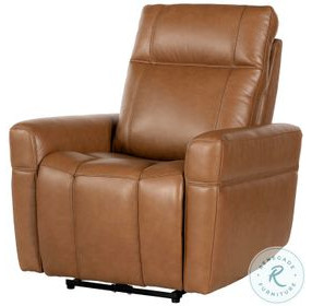 Branford Steamboat Ecru Leather Zero Gravity Power Recliner