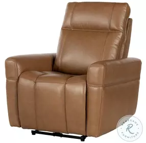 Branford Steamboat Ecru Leather Zero Gravity Power Recliner