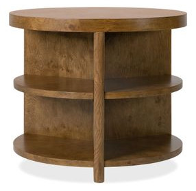 Mosaic Rich Golden Brown Round Mulholland Round End Table