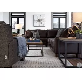 West End Colorado Leather Power Reclining Sectional