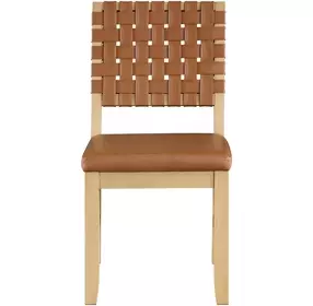 Reid Sand Vegan Leather Upholstered Side Chair Set of 2