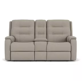 Arlo Gray 76" Power Reclining Loveseat with Console and USB Charging