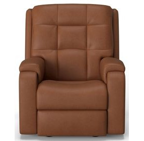 Arlo Brown Leather Triple Power Rocker Recliner with USB Charging