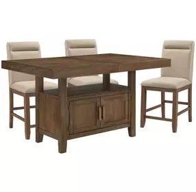 Garland Brown Extendable Rectangular Storage Counter Height Dining Room Set