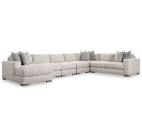 Drew Cream 6 Piece Modular Sectional with LAF Chaise and Pillows