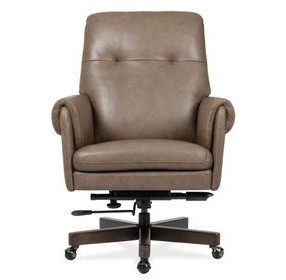 Lenia Rich Brown Leather Upholstered Swivel Tilt Executive Chair