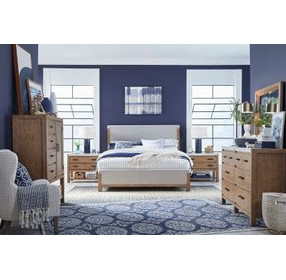 Plum Creek Sierra Brown and Elite Dove Upholstered Panel Bedroom Set