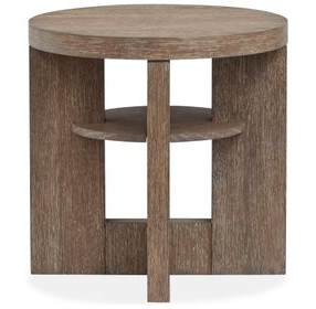 Everpine Spiced Brown Round End Table