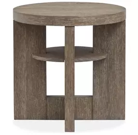 Everpine Spiced Brown Round End Table