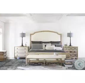 Santa Barbara Sandstone Performance Fabric Upholstered Sleigh Bedroom Set