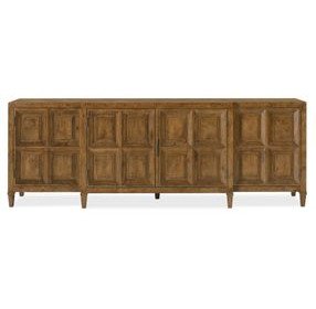 Mosaic Rich Golden Brown 4 Door Nikos Entertainment Credenza