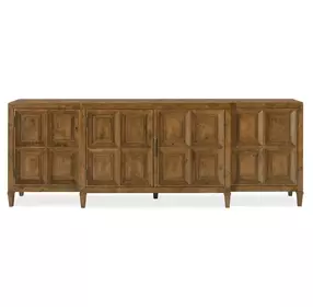 Melange Rich Golden Brown 4 Door Nikos Entertainment Credenza