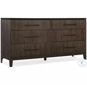 Raphael Aventura Bluestone And Smoky Arabica Six Drawer Stone Top Dresser