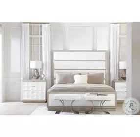 Axiom Linear Gray Upholstered Panel Bedroom Set