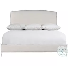Silhouette Polished Stainless Steel King Upholstered Panel Bed