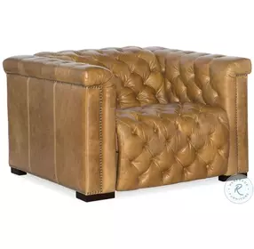 Savion Grandier Saddlebag Coin Leather Power Recliner With Power Headrest