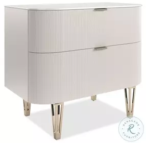 True Love Matte Pearl 2 Drawer 32" Nightstand