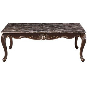 Constantine Cherry Rectangular Marble Top Cocktail Table