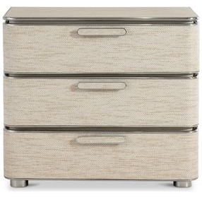 Corinne Beige 3 Drawer Nightstand with USB Port