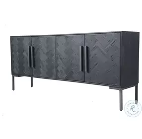 Fishbone Matt Black Sideboard