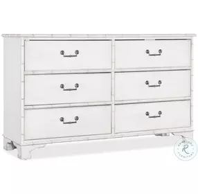Charleston White 6 Drawer Dresser