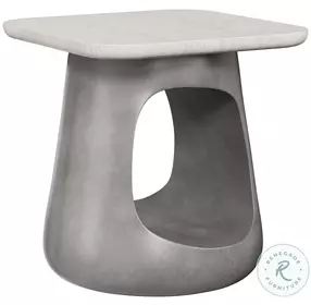 Sereno Sasso Side Table With Walnut Wood Top